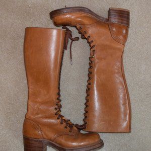 Vintage 1978 Bort Carleton (Fyre Boot Styled) Tan Leather Lace up Boots Size 8.5